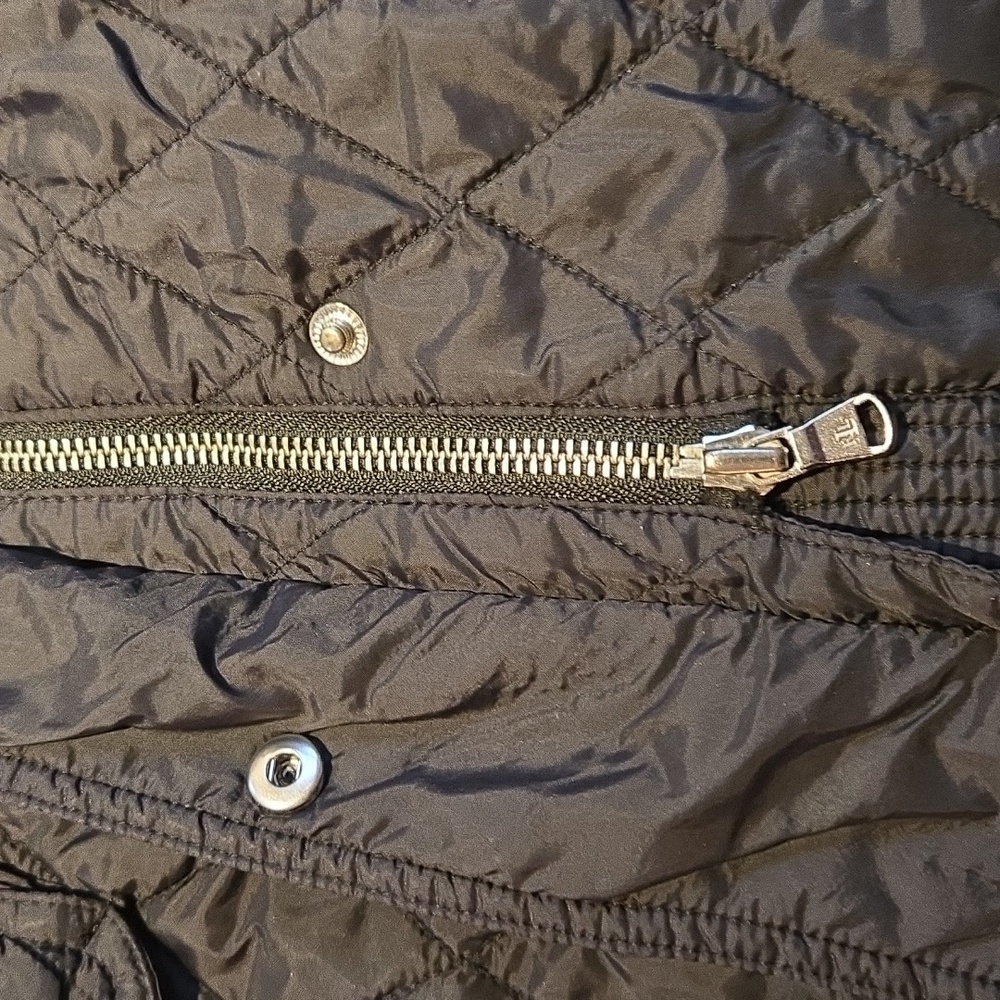 Lauren Ralph Lauren Black Quilted Long Jacket with Purple Lined Hood. 1X - Picture 5 of 16